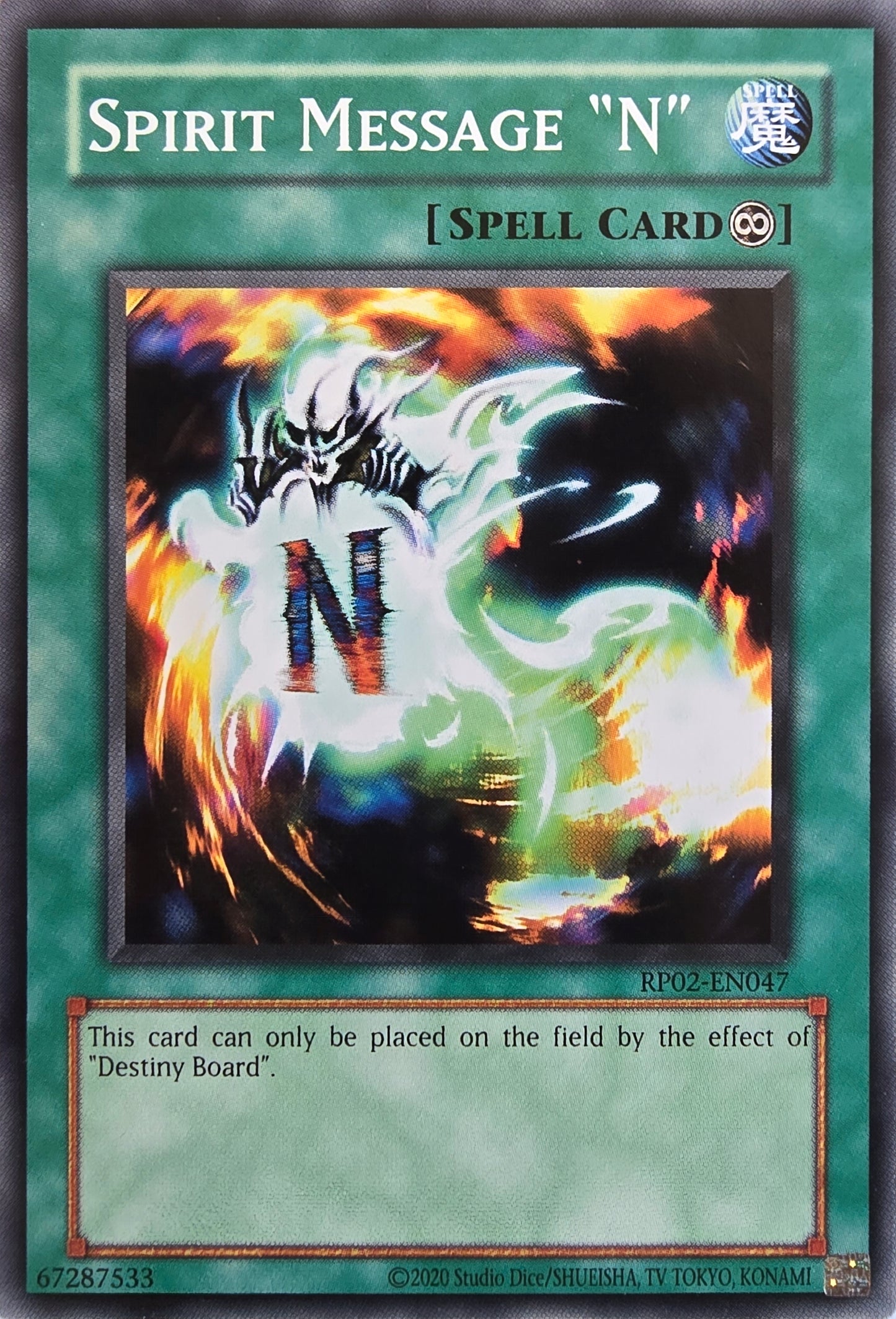 Spirit Message "N" [RP02-EN047] Common [Retro Pack 2 2020 Date Reprint]
