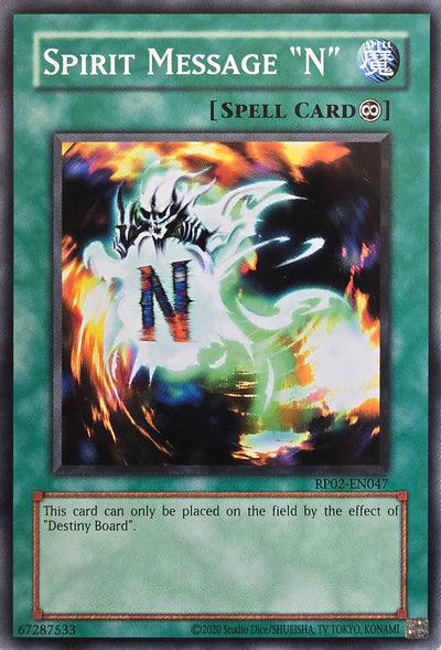 Spirit Message "N" [RP02-EN047] Common [Retro Pack 2 2020 Date Reprint]