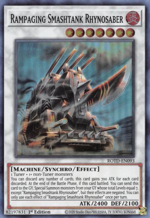 Rampaging Smashtank Rhynosaber [ROTD-EN093] Super Rare