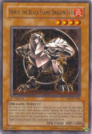 Horus The Black Flame Dragon LV4 [SOD-EN006] Rare