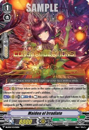 Maiden of Irradiate (Hot Stamped) (BSL2021/VGV02EN) [Bushiroad Event Cards]