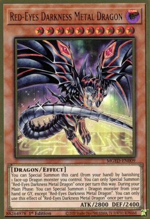 Red-Eyes Darkness Metal Dragon (Alternate Art) [MGED-EN009] Gold Rare