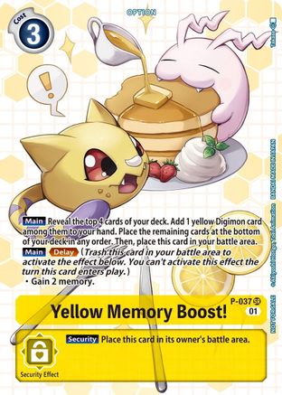 Yellow Memory Boost! [P-037] (Box Promotion Pack - Next Adventure) [Promotional Cards]