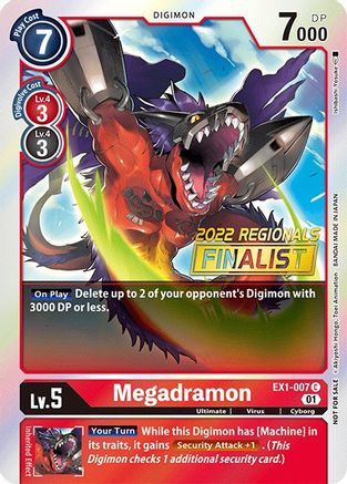 Megadramon [EX1-007] (2022 Championship Online Regional) (Online Finalist) [Classic Collection Promos]