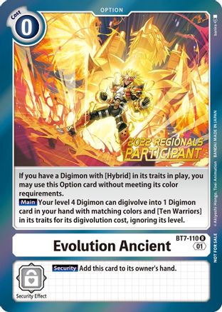 Evolution Ancient [BT7-110] (2022 Championship Offline Regional) (Online Participant) [Next Adventure Promos]