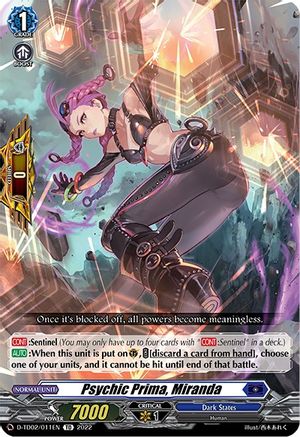 Psychic Prima, Miranda (D-TD02/011EN) [D-TD02: Michiru Hazama -Demonic Jewel Dragon of the Four Flames-]