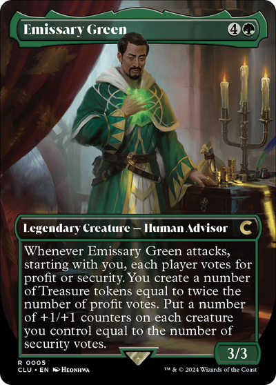 Emissary Green (Borderless) [Ravnica: Clue Edition]