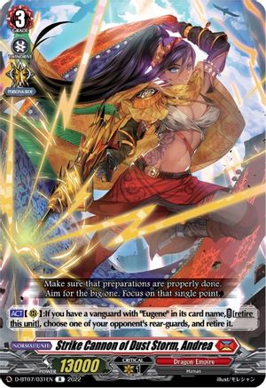 Strike Cannon of Dust Storm, Andrea (D-BT07/031EN) [Raging Flames Against Emerald Storm]