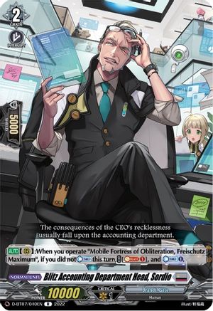 Blitz Accounting Department Head, Sordio (D-BT07/040EN) [Raging Flames Against Emerald Storm]