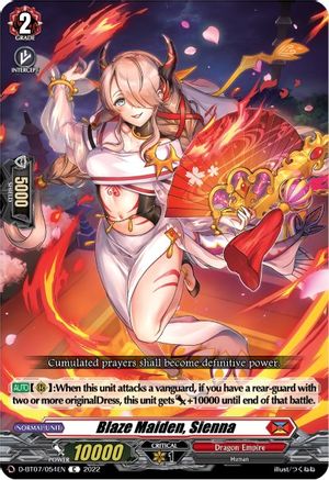 Blaze Maiden, Sienna (D-BT07/054EN) [Raging Flames Against Emerald Storm]