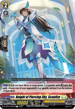 Knight of Piercing Sky, Sconfiza (D-BT07/078EN) [Raging Flames Against Emerald Storm]