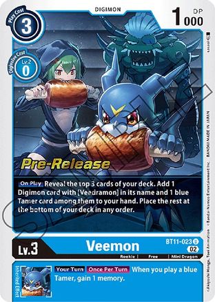 Veemon [BT11-023] [Dimensional Phase Pre-Release Promos]