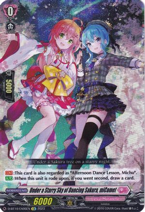Under a Starry Sky of Dancing Sakura, miComet (D-BT10/EX05EN) [Dragon Masquerade]