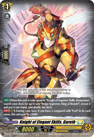 Knight of Elegant Skills, Gareth (D-BT11/090EN) [Clash of the Heroes]