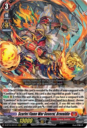 Scarlet Flame War General, Bravaldin (D-BT12/001EN) [Evenfall Onslaught]