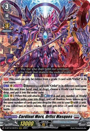 Cardinal Mors, Orfist Masques (D-BT12/007EN) [Evenfall Onslaught]