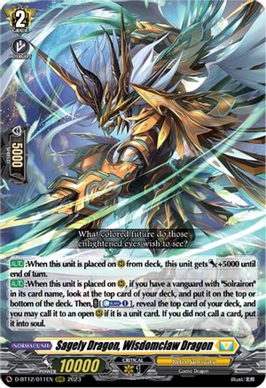 Sagely Dragon, Wisdomclaw Dragon (D-BT12/011EN) [Evenfall Onslaught]