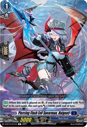Piercing Flash Evil Spearman, Halgenti (D-BT12/071EN) [Evenfall Onslaught]