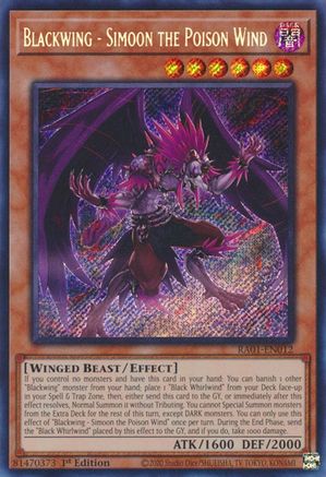 Blackwing - Simoon the Poison Wind [RA01-EN012] Secret Rare