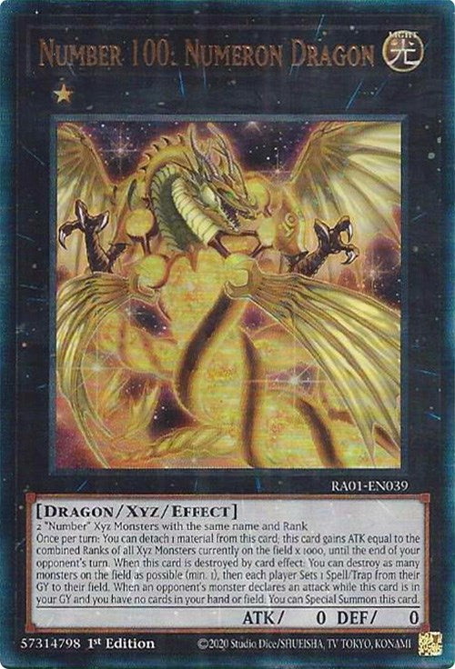 Number 100: Numeron Dragon [RA01-EN039] Prismatic Ultimate Rare