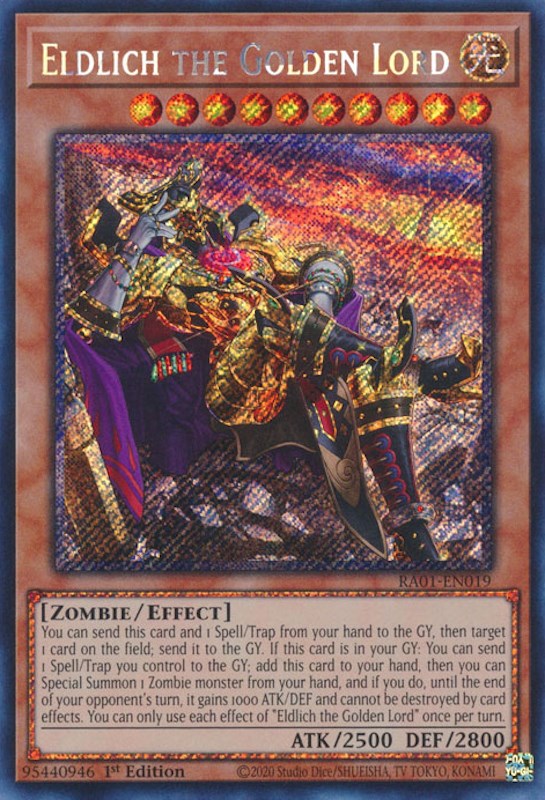 Eldlich the Golden Lord (Alternate Art) [RA01-EN019] Platinum Secret Rare