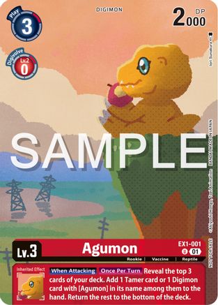 Agumon [EX1-001] (Digimon Illustration Competition Pack 2023) [Classic Collection Promos]