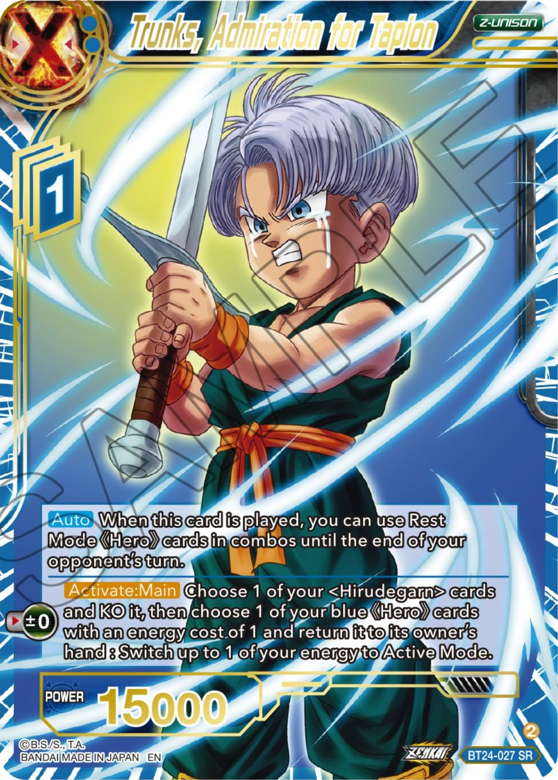 Trunks, Admiration of Tapion (BT24-027) [Beyond Generations]