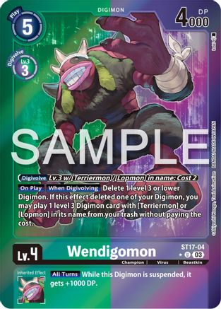 Wendigomon [ST17-04] (Secret Pack) [Starter Deck: Double Typhoon Advanced Deck Set Promos]