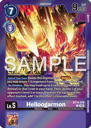 Helloogarmon [BT14-078] (2024 Regionals Champion) [Blast Ace Promos]