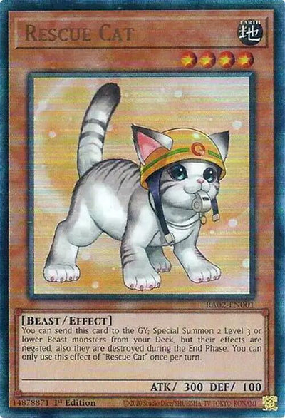 Rescue Cat (Alternate Art) (PUR) [RA02-EN001] Prismatic Ultimate Rare