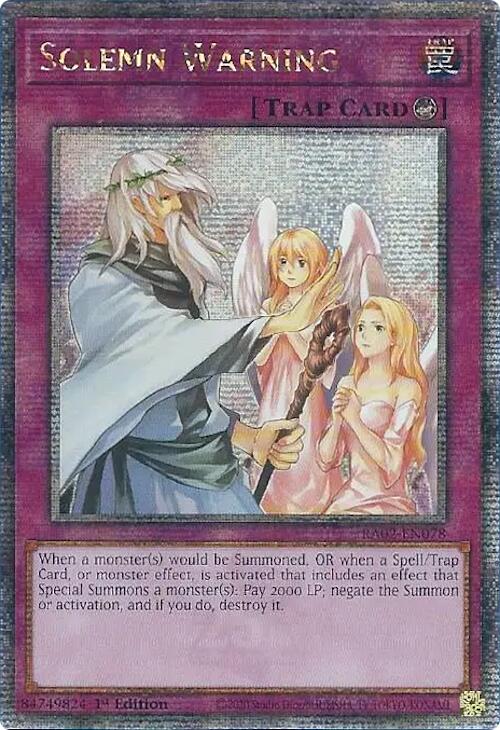 Solemn Warning (Quarter Century Secret Rare) [RA02-EN078] Quarter Century Secret Rare