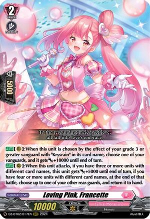 Loving Pink, Francette (DZ-BT02/017EN) [Illusionless Strife]