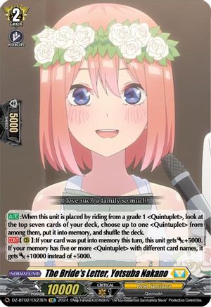 The Bride's Letter, Yotsuba Nakano (EXC) (DZ-BT02/EX23EN) [Illusionless Strife]