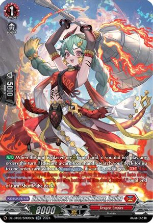 Dancing Princess of Elegant Flames, Justina (SR) (DZ-BT02/SR06EN) [Illusionless Strife]