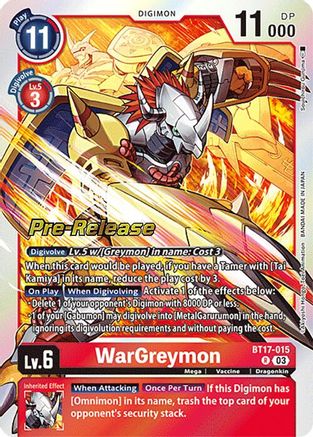 WarGreymon [BT17-015] [Secret Crisis Pre-Release Cards]