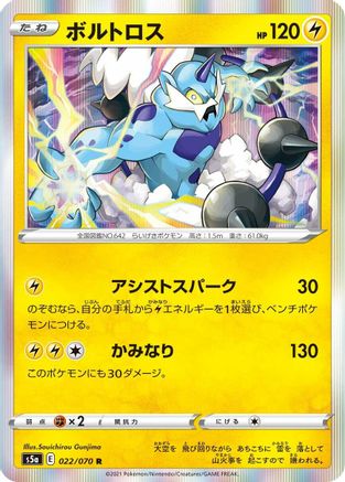 Thundurus 022/070 [S5a Peerless Fighters] Holofoil (Japanese)