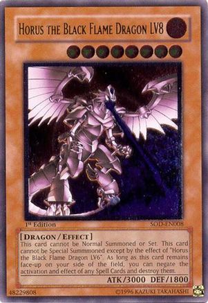 Horus the Black Flame Dragon LV8 [SOD-EN008] Ultimate Rare