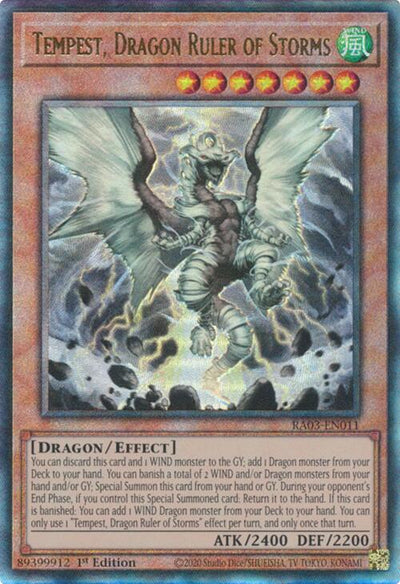 Tempest, Dragon Ruler of Storms (UTR) [RA03-EN011] Prismatic Ultimate Rare