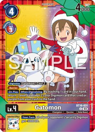 Gatomon [BT16-031] (Winter Holiday Event 2024) [Beginning Observer]