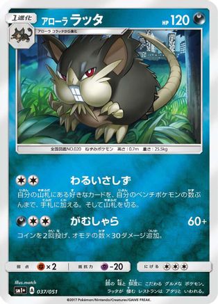 Alolan Raticate 037/051 [sm1 Enhanced Expansion Pack Sun & Moon] Holofoil (Japanese)