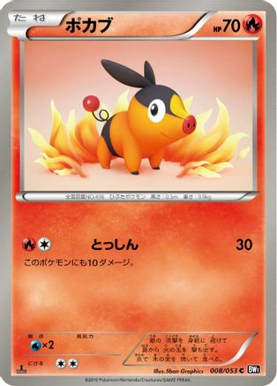 Tepig 008/053 [BW1 Black Collection] 1st Edition (Japanese)