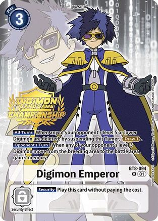 Digimon Emperor [BT8-094] (Championship 2024 Gold Stamp Card Set) [New Awakening]