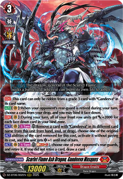 Scarlet Flame Ash Dragon, Gandeeva Masques (DZ-BT06/002EN) [DZ-BT06: Generation Dragenesis]