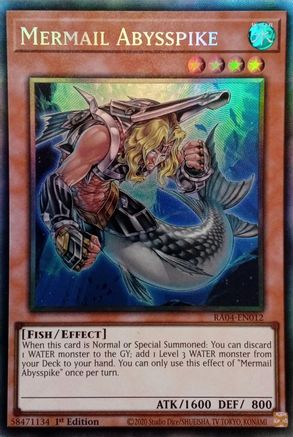 Mermail Abysspike [RA04-EN012] Prismatic Collector's Rare