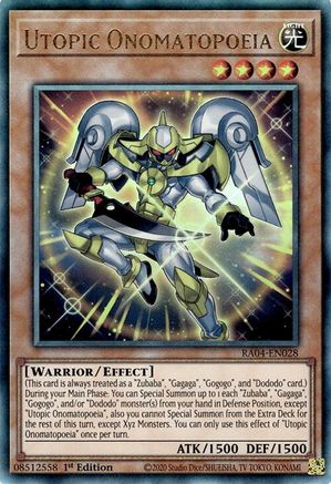 Utopic Onomatopoeia [RA04-EN028] Prismatic Ultimate Rare