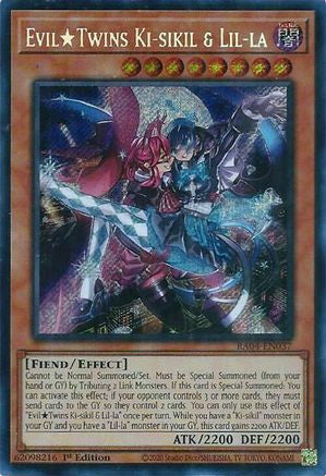Evil★Twins Ki-sikil & Lil-la [RA04-EN037] Secret Rare