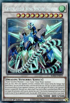 Crystal Clear Wing Synchro Dragon [RA04-EN059] Prismatic Collector's Rare
