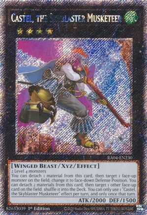 Castel, the Skyblaster Musketeer [RA04-EN230] Platinum Secret Rare