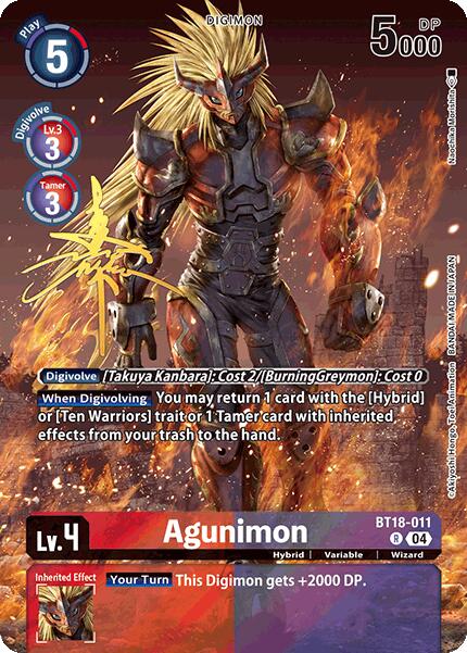 Agunimon (Rare Pull) (BT18-011) [World Convergence] Foil
