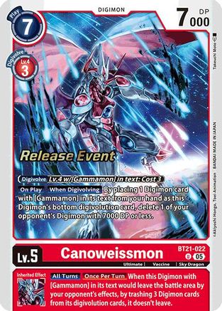Canoweissmon [BT21-022] [World Convergence Release Event Cards]